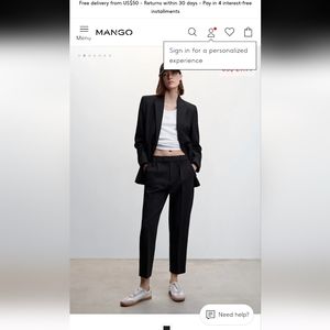 Pleat straight trousers